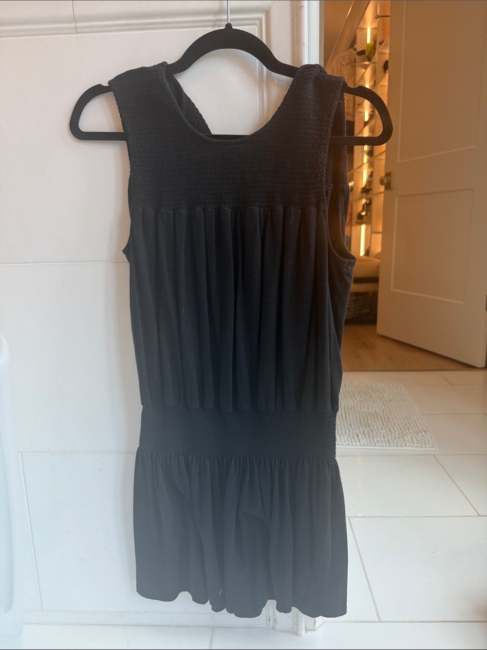 Soft Surroundings Black Sleeveless Pleated Dress